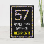 57誕生日:フローラ花数名前をカスタムする カード (正面)