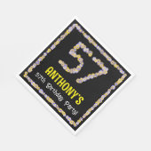 57誕生日:フローラ花数名前をカスタムする スタンダードランチョンナプキン (角)