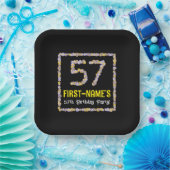 57誕生日:フローラ花数名前をカスタムする ペーパープレート (パーティー)