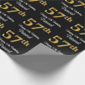 57誕生日：豪華エレガントなフェイク金ゴールドルック# ラッピングペーパー (角)