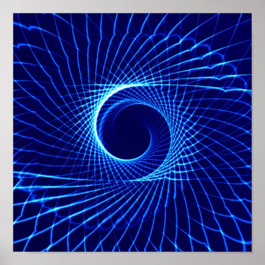578627 BLUE SPIRAL SWIRL DIGITAL ART BACKGROUND PA ポスター (正面)