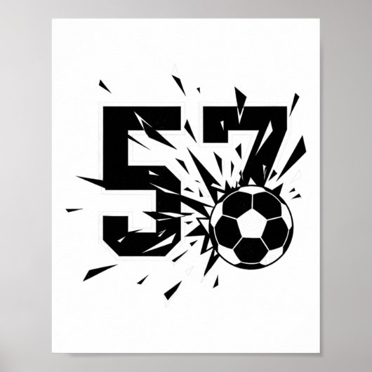 57 サッカー大盛況 数字 57 フットボール ファン スタイル ポスター (正面)