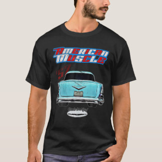 57,1957ベレーベルエアアメリカン改造マッスルカー Tシャツ
