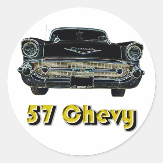 57 Chevyステッカー ラウンドシール (正面)