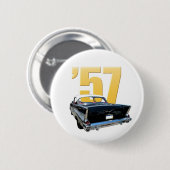 「57 Chevyベルエア川の背面図 缶バッジ (正面&裏面)