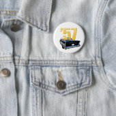 「57 Chevyベルエア川の背面図 缶バッジ (インサイチュ)