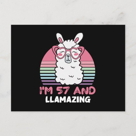 57 Year Old Bday Llamazing 57th Birthday Llama ポストカード (正面)