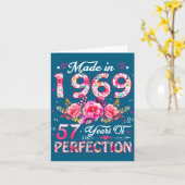 57 Year Old Made In 1969 Floral 57th Birthday Wome カード (黄色い花)