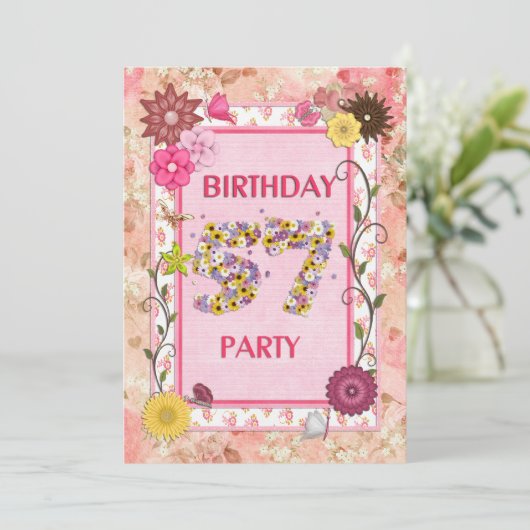 57th誕生日パーティーへの招待とフローラ枠 招待状 (スタンド正面)