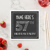 57th Birthday Party:アールデコスタイル+名前をカスタムする スタンダードランチョンナプキン (インサイチュ)