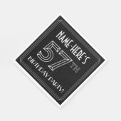 57th Birthday Party:アールデコスタイル+名前をカスタムする スタンダードランチョンナプキン (角)