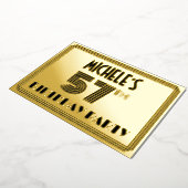 57th Birthday Party —アールデコスタイル「57」 & Name 箔招待状 (回転した状態)