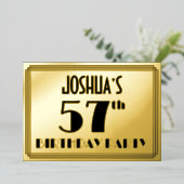 57th Birthday Party —アールデコ検索「57」 +名前 箔招待状 (立ち正面)