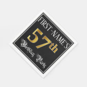 57th Birthday Party — Fancy Script, Faux Gold Look スタンダードランチョンナプキン (角)