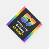 57th Birthday: Rainbow Spectrum # 57, Custom Name スタンダードランチョンナプキン (角)