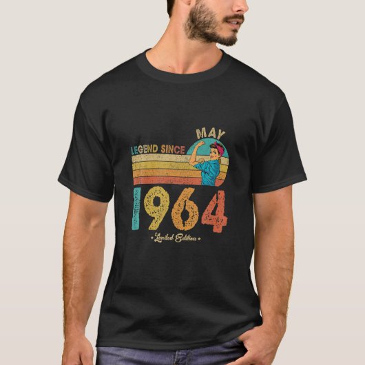 58おもしろい誕生日1964年5月58年伝説 Tシャツ (正面)