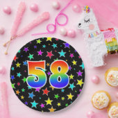 58イベント:はっきりした,おもしろい,虹カラフル58 ペーパープレート (パーティー)