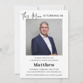 58エレガント歳の誕生日招待状メンズ写真 招待状 (正面)