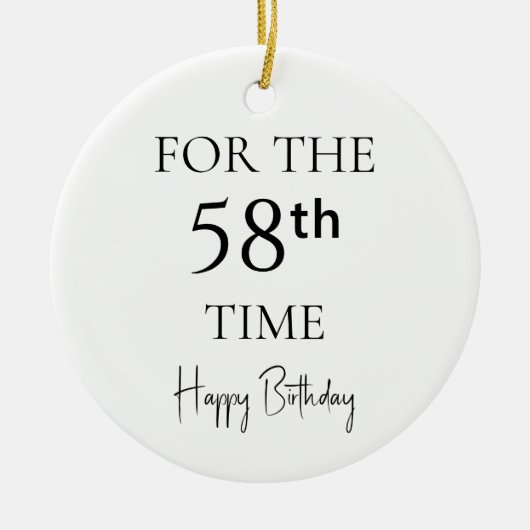 58回目のお誕生日おめでとう セラミックオーナメント (正面)