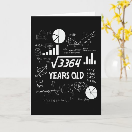 58年前のベイデー数学先生58th誕生日ギフト カード (黄色い花)