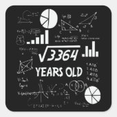 58年前のベイデー数学先生58th誕生日ギフト スクエアシール (正面)