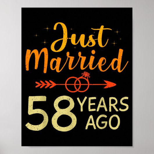 58年前の結婚 ロマンティックなイラスト ポスター (正面)