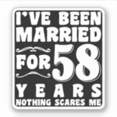 58年間の結婚記念日のプレゼント シール (正面)