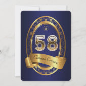 58日,誕生日パーティーの女性の男性,色エレガント色 招待状 (正面)