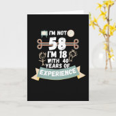 58歳じゃない、18歳で40年の経験 - 58歳の方へ カード (黄色い花)
