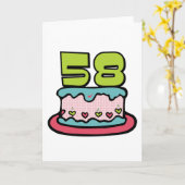 58歳のお誕生日ケーキ カード (黄色い花)