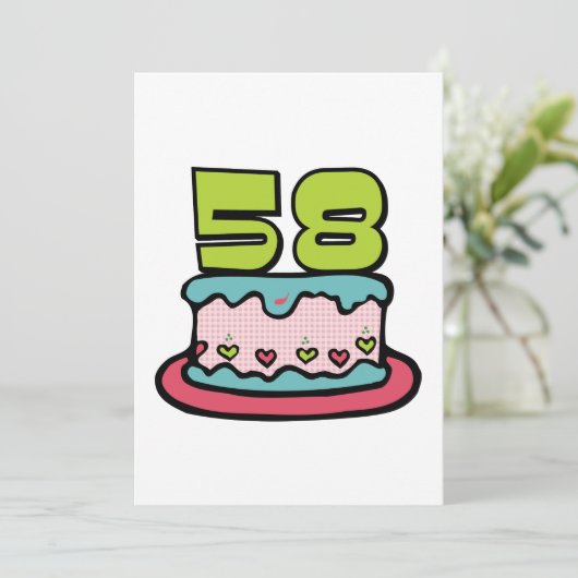 58歳のお誕生日ケーキ カード (スタンド正面)