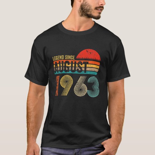 58歳のレトロ誕生日ギフト伝説8月から Tシャツ (正面)
