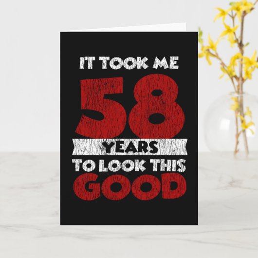 58歳の日は良い58誕生日に見えた カード (黄色い花)