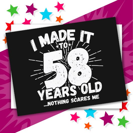 58歳の皮肉なミーム 面白い58歳の誕生日 ポストカード