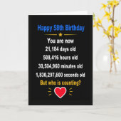 58歳の誕生日おめでとう!面白いマイルストーンギフト カード (黄色い花)