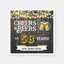 58歳の誕生日を祝うカジュアルパーティー　乾杯とビールで