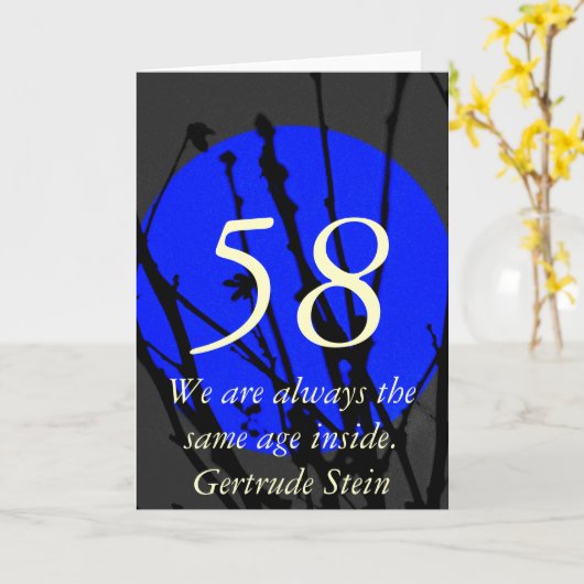 58歳の誕生日引用文グリーティングカード カード (黄色い花)