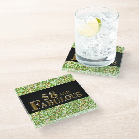 58歳の誕生日 ガラスコースター (アングル)