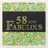 58歳の誕生日 ガラスコースター (正面)