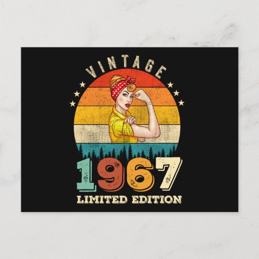 58歳の誕生日 1967年 ヴィンテージ 58歳の誕生日 女性 ポストカード (正面)