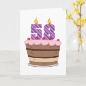 58歳オンお誕生日ケーキ カード (黄色い花)