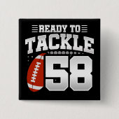 58歳タックルサッカーパーティー58誕生日 缶バッジ (正面)