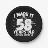 58歳皮肉ミームおもしろい58誕生日 ペーパープレート (正面)