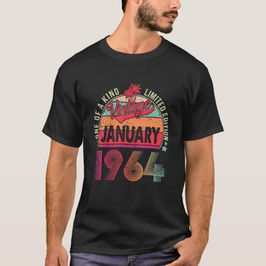 58歳1964年1月限定版58th Birt Tシャツ (正面)