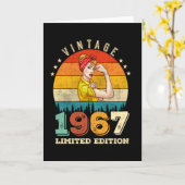 58歳1967年ヴィンテージ58誕生日女性 カード (黄色い花)