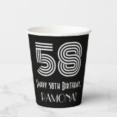 58番目の誕生日:インスパイアアールデコの検索「58」 +名前 紙コップ (裏面)