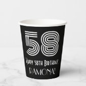 58番目の誕生日:インスパイアアールデコの検索「58」 +名前 紙コップ (正面)