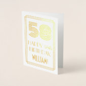 58番目の誕生日-インスパイアアールデコ検索"58" & Name 箔カード (正面)