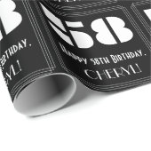 58番目の誕生日:インスパイアアールデコ「58」の検索と名前 ラッピングペーパー (ロールコーナー)