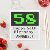 58番目の誕生日- Nerdy / オタク系のスタイル"58" & Name スタンダードランチョンナプキン (インサイチュ)